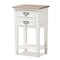 Baxton Studio Dauphine Oak and White Wash Distressed Finish Wood Nightstand 137-7577 - alternate 1